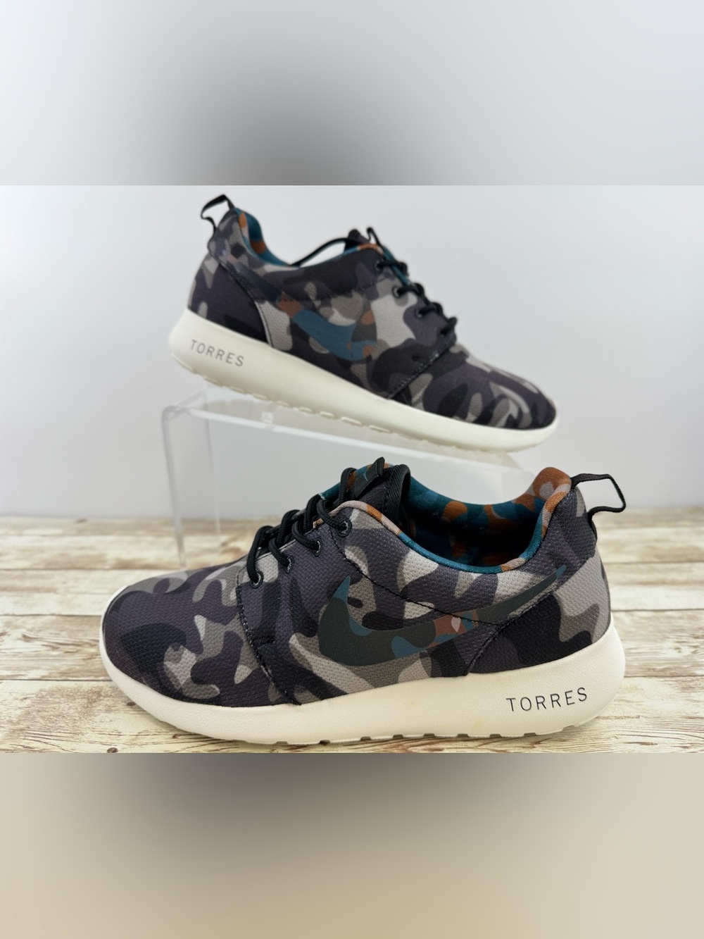 NIKE Roshe One Camo Black/Gray 599432-040 Running Shoes Women's US Size 7.5